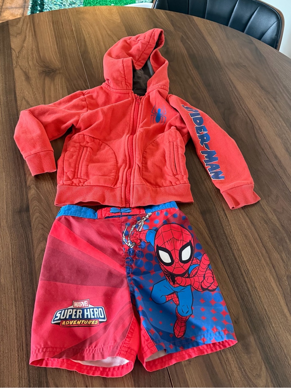 Marvel Spider-Man Red & Blue Hoodie and Swim Trunks